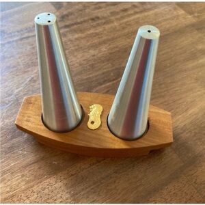 MCM Salt & Pepper Shakers with Wood Tray